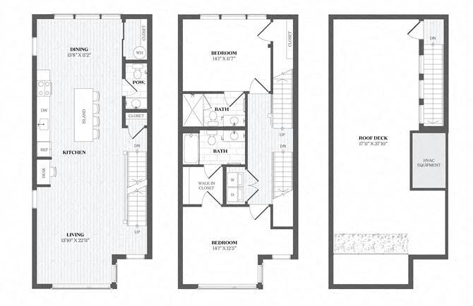 Floor Plan - 2 Bed/2_5 Bath TH-2B - 29 Audubon Street