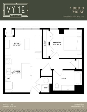 Final - Vyne On Haven - Floor Plans - 1 BED D - ADAPTABLE - 1 BED - D ADAPTABLE