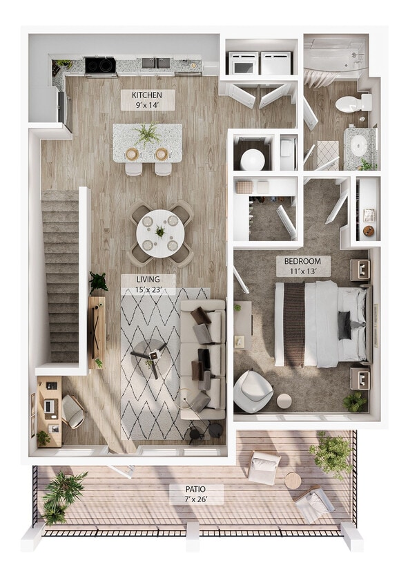 Floor Plan - 1 BR Designer Overlook