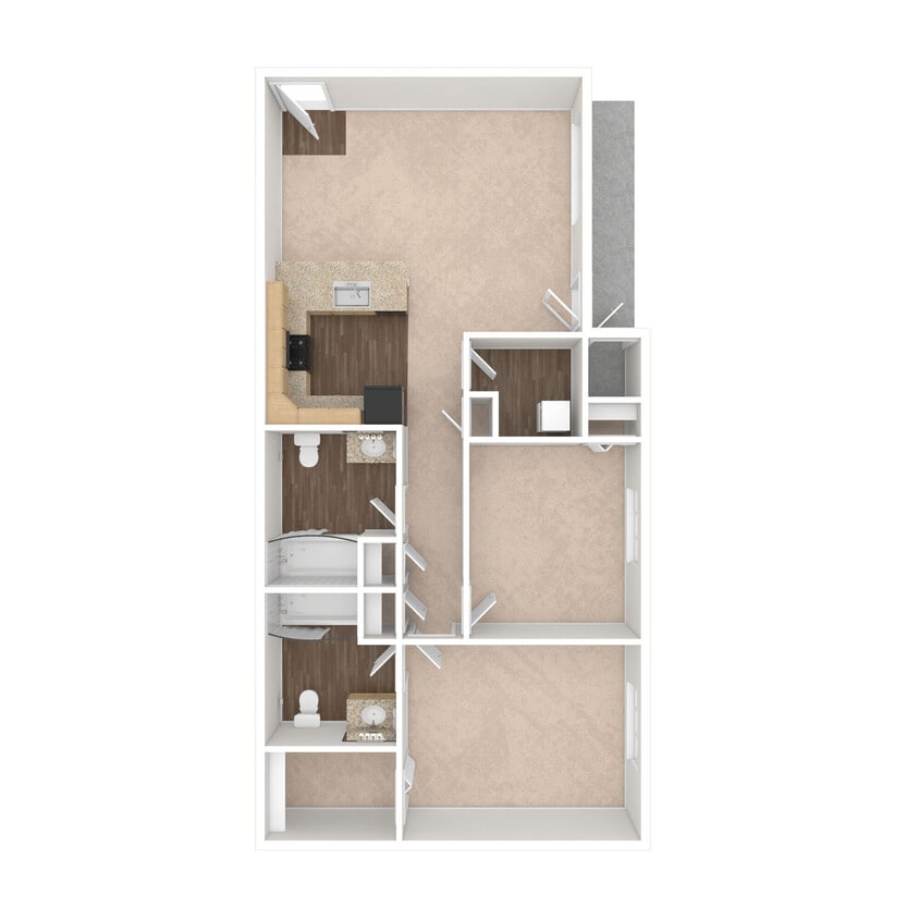 The Birch - 2 Bed, 2 Bath, 881 sq. ft. - The Birch