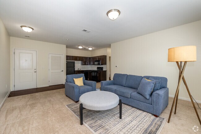 1BR, 1BA - 714SF - Living Room MDL - The Flats 324