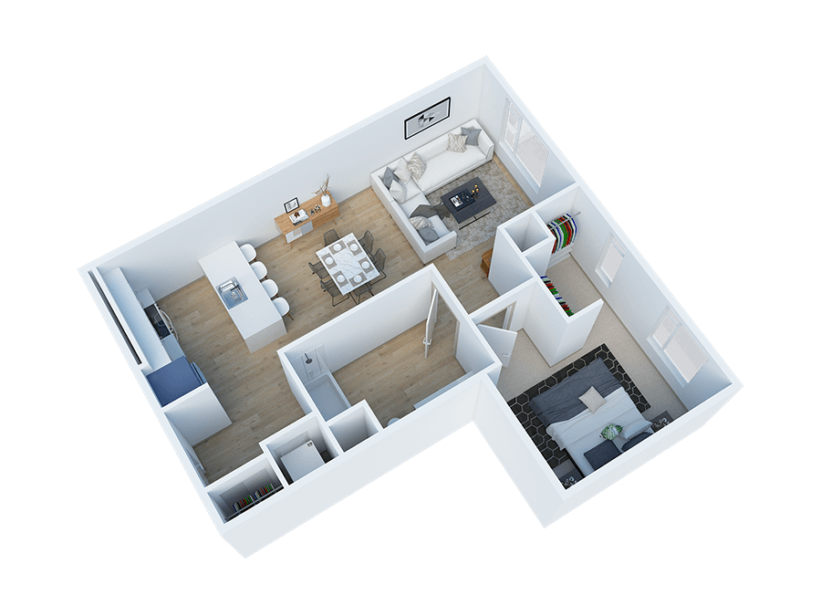 Floor Plan - 1 Bedroom D