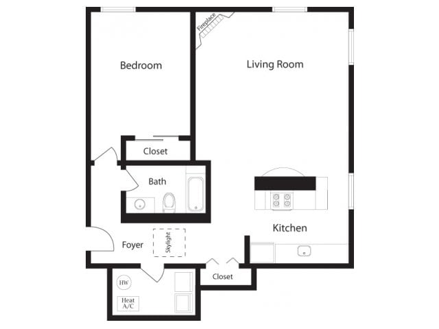 J - CO-A One Bedroom, One Bathroom