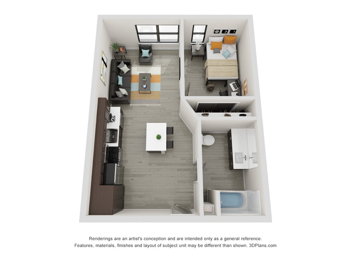Floor Plan - 1 Bedroom A - Dodge