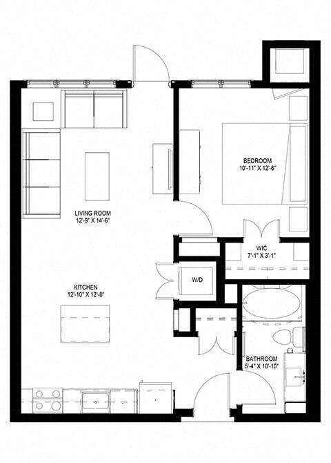 Floor Plan - One Bedroom - C