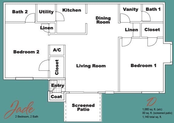 Two Bedroom Two Baths 1140 sqft - Two Bedrooms | Two Baths