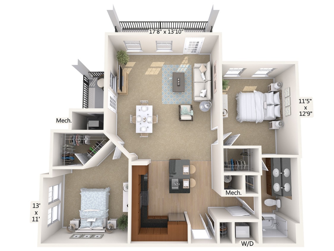 Floor Plan - B1-2-1068sq
