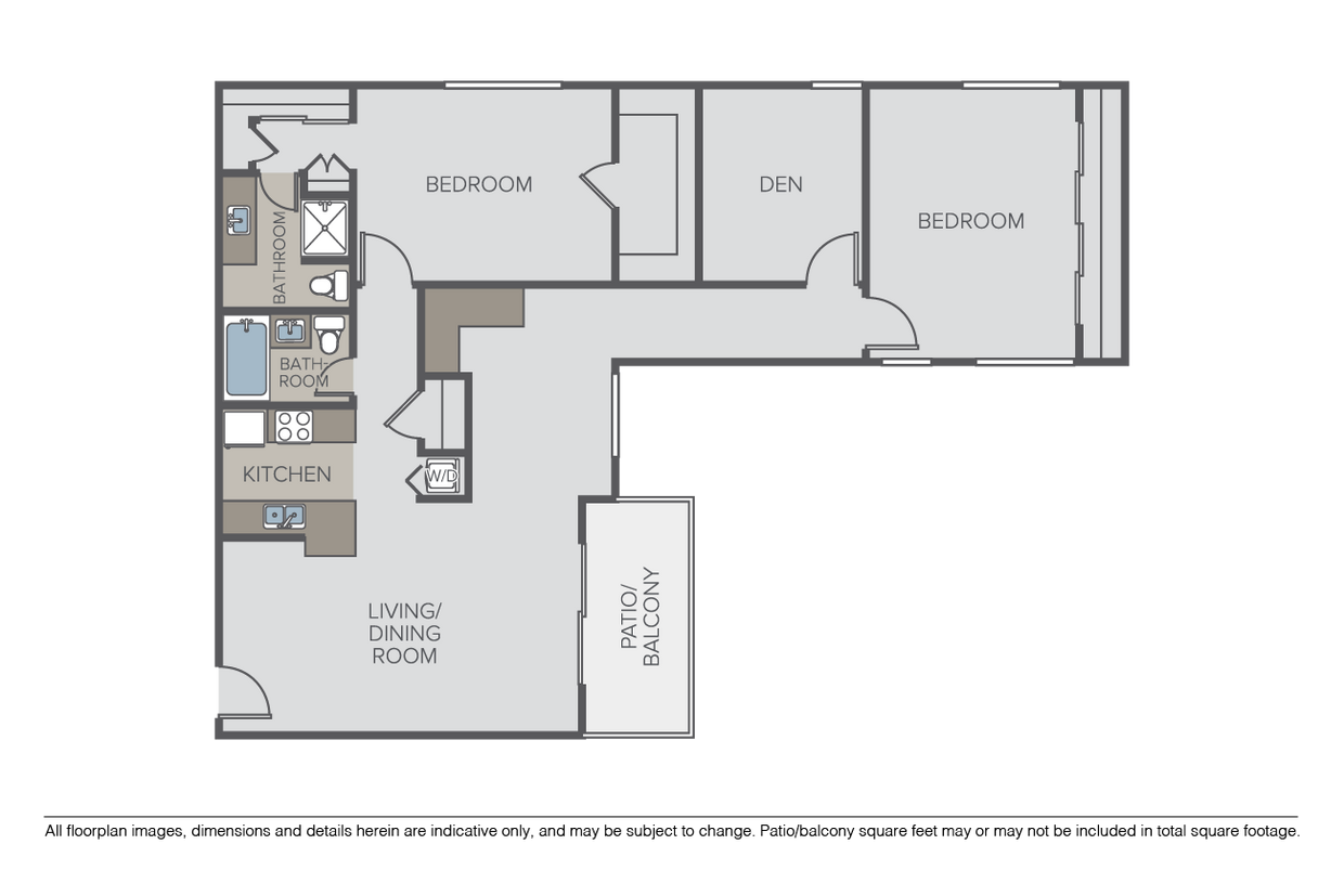 Floor Plan - C5 - 2 Bed 2 Bath (Den)