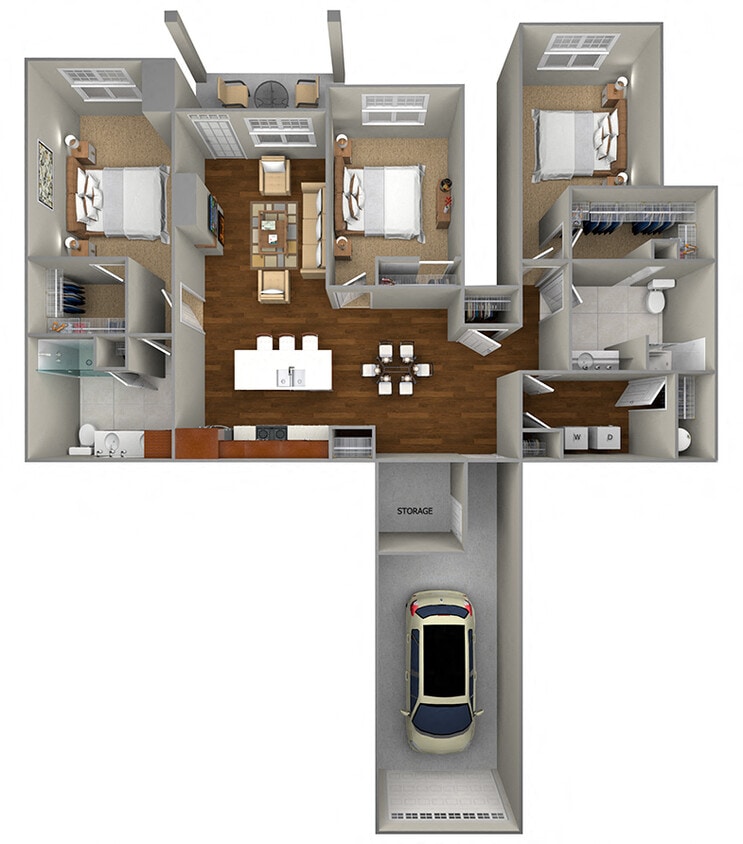 Floor Plan - 3 bedroom (1696 sf)