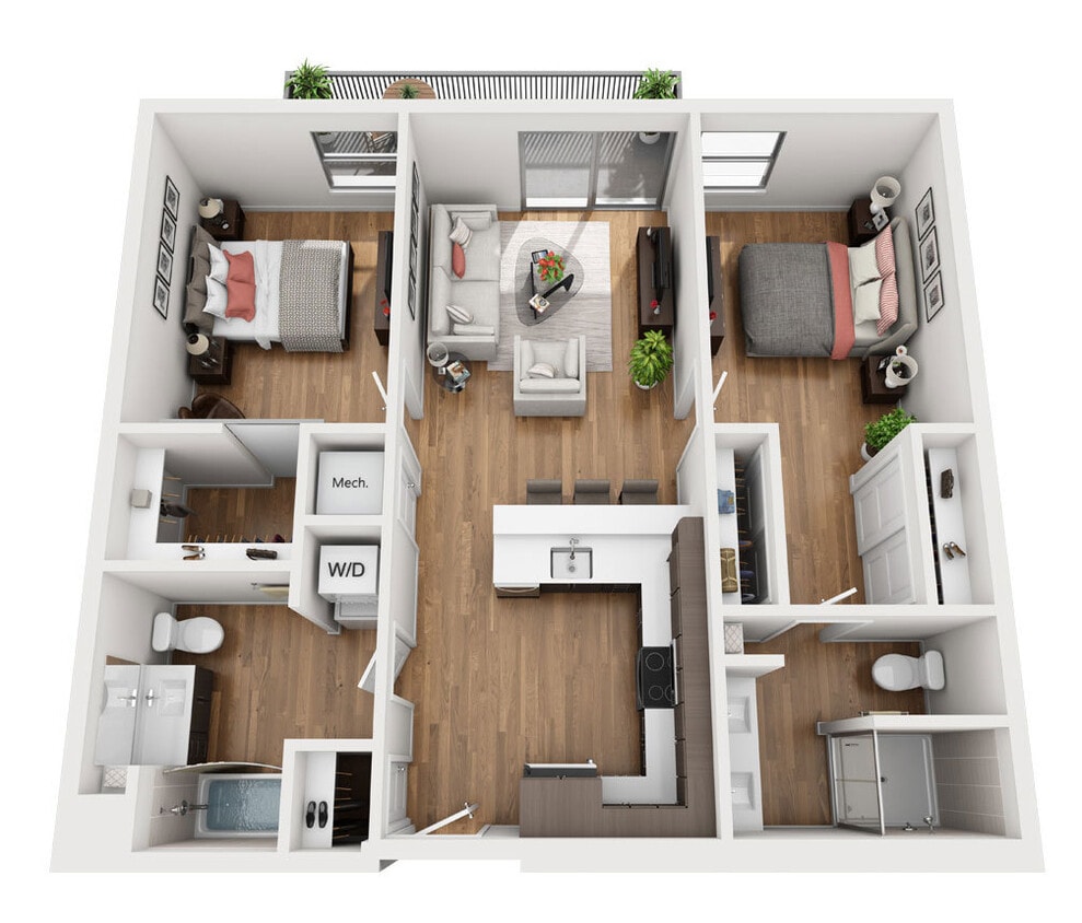 B2a floor plan La Plaza Village - B2a