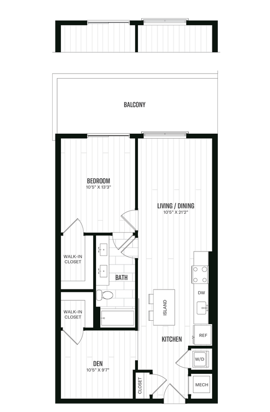 Floor Plan - 1 Bed/1 Bath Den-AD3