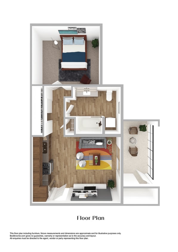 Floor Plan - Studio with Bedroom (A0)