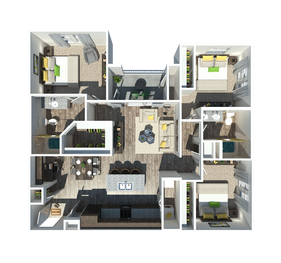 Floor Plan - The Duke 3 bedroom 2 bathroom