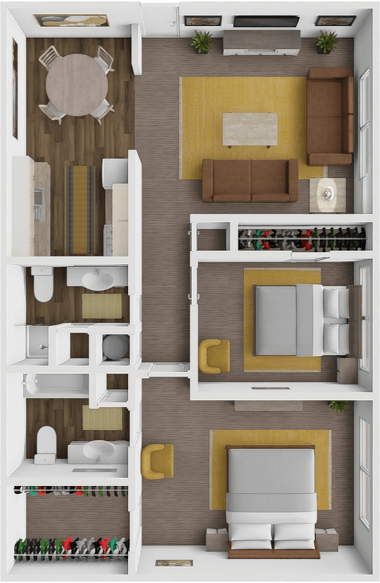 Floor Plan - 2 Bed 2 Bath A