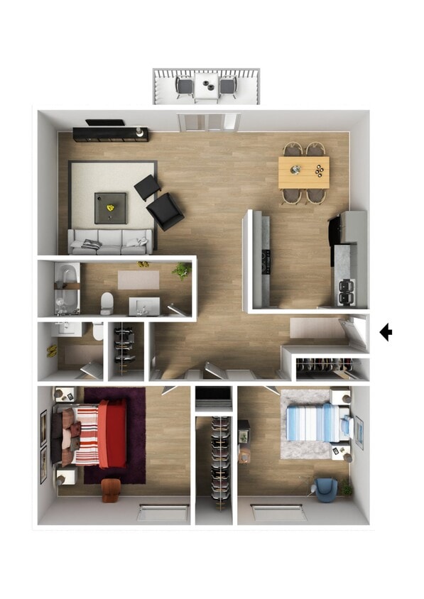 UV2x1.5_3DSplusfur_web - 2x1.5 Classic Apartment