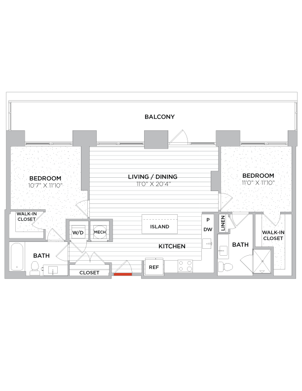 Floor Plan - 2 Bed/2 Bath-C08 West
