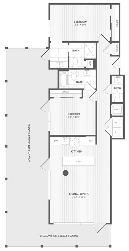 Floor Plan - 2 Bed/2.5 Bath Medley Penthouse