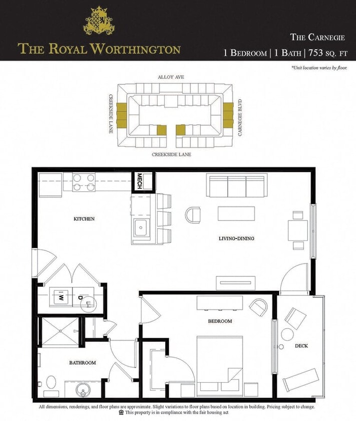 Floor Plan - 1B/1B Carnegie