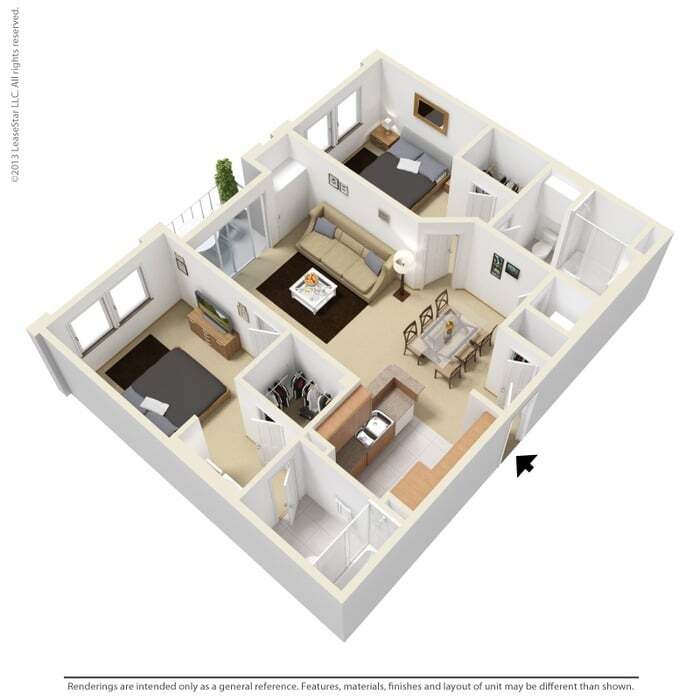 Floor Plan - 2 Bed 2 Bath G