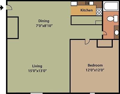 Floor Plan - 1 Bed