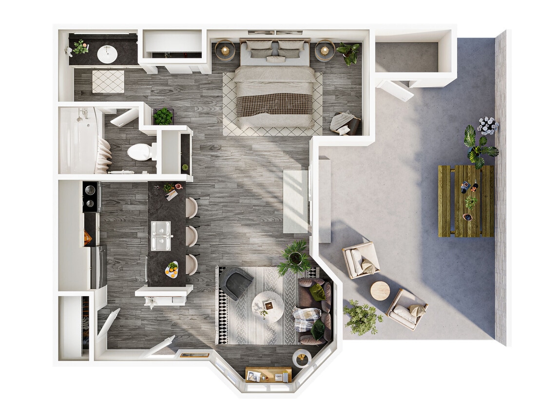 Floor Plan - Studio - Renovated