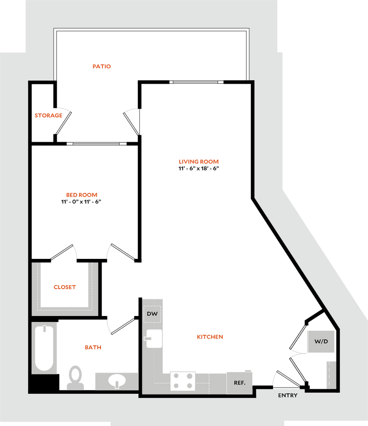 Floor Plan - Plan 1F-BMR (Income Limit)