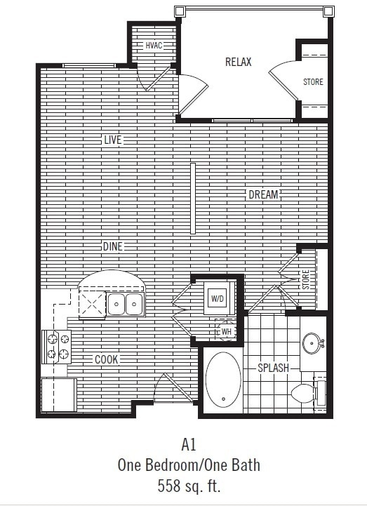 Dalian 151 - A1 - 1 Beds - 1 Baths - 558 Sq. ft. - A1