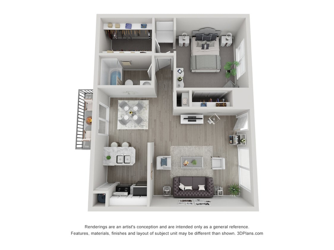 Floor Plan - 1 x 1 Large Standard - Call For Availability