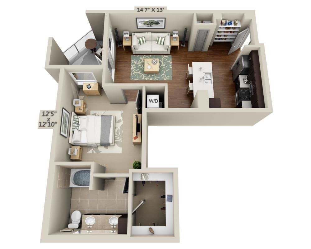 Floor Plan - One Bedroom A1H