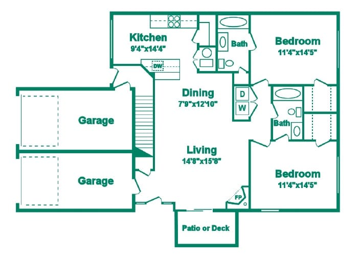Floor Plan - Two Bedroom Style B