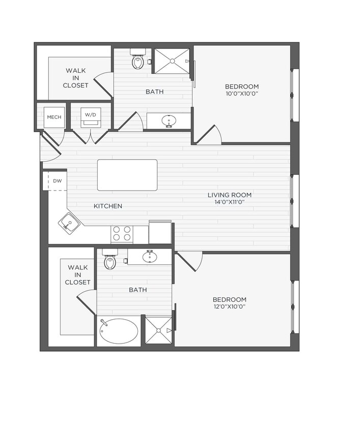 Floor Plan - 2 Bed 2 Bath-B1-4 - Coronado