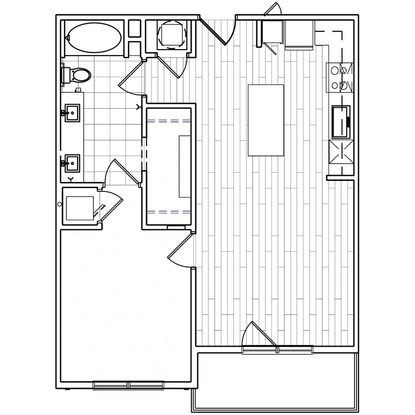 Floor Plan - 1x1 760 sqft