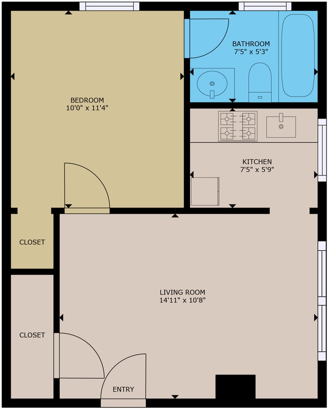 Floor Plan - 1 Bedroom H