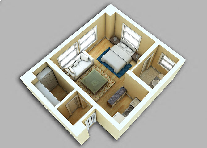 Floor Plan - Studio #211-711