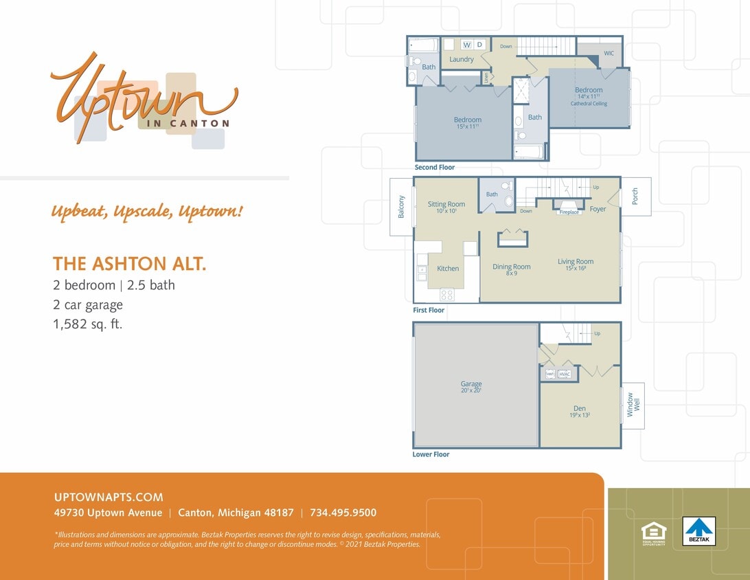 Floor Plan - The Ashton Alt - includes 2 car attached garage