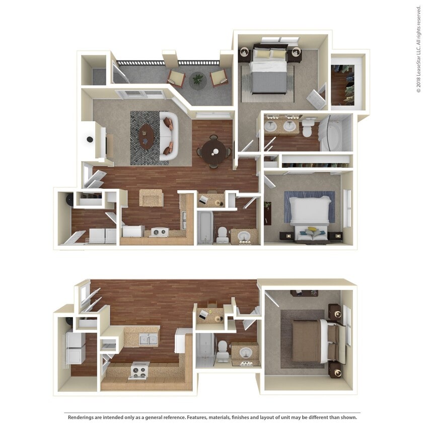 Floor Plan - 2 Bed 2 Bath 1-car Garage 1340 SqFt