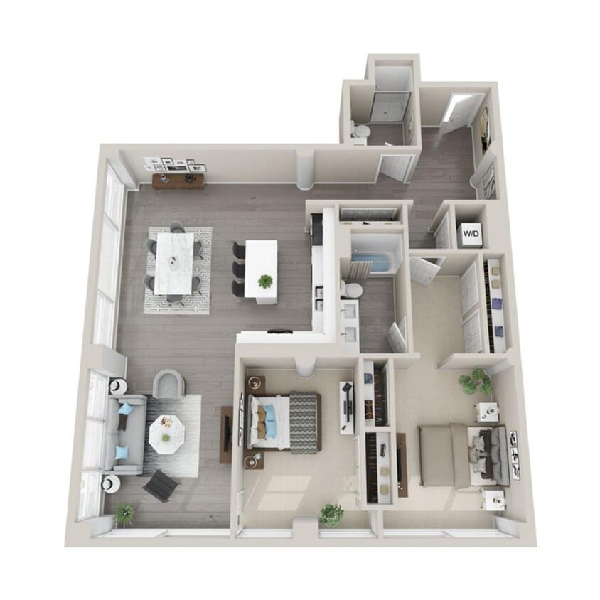Floor Plan - 2 Bedroom - 2 Bath
