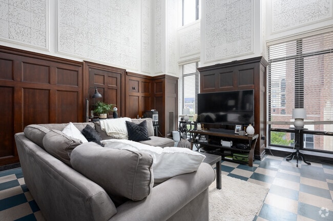 2BR, 2.5BA - 1,035SF - Living Room - 50 West Fourth Residences
