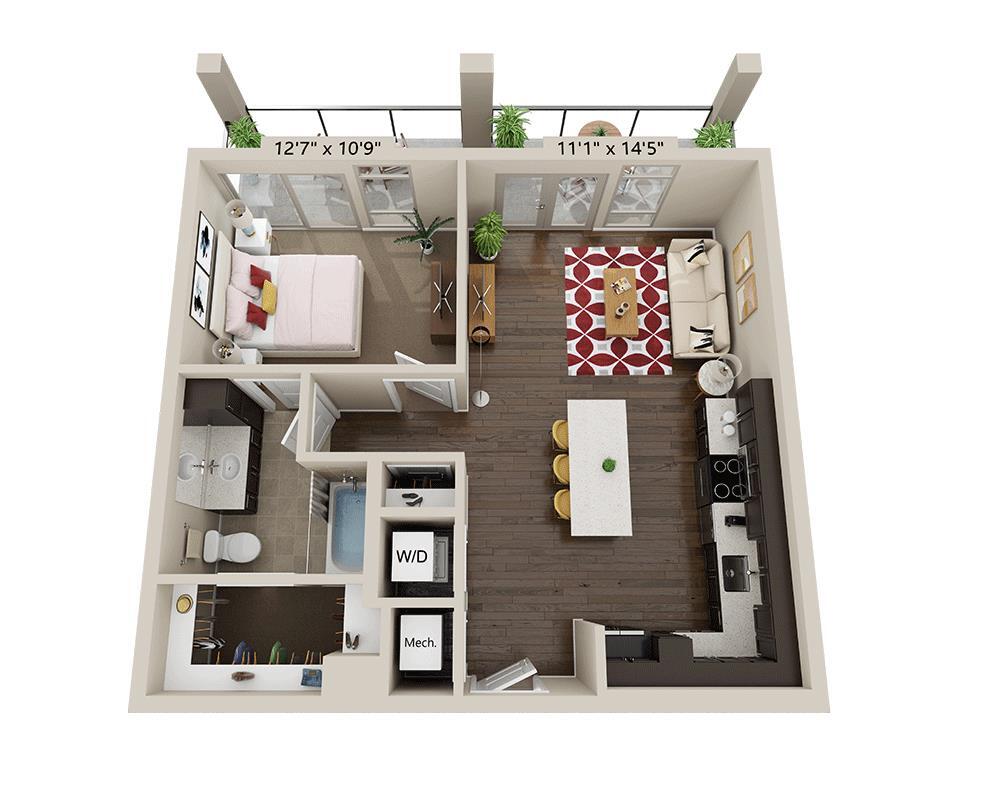 Floor Plan - One Bedroom A1H