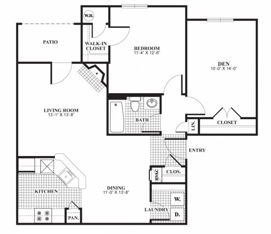 927 1 Bed Den.jpg - Classic 1 bdrm, Den