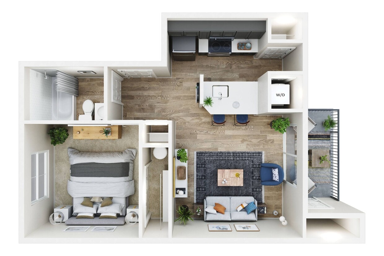 Floor Plan - 1 BDRM, 1 BTH A