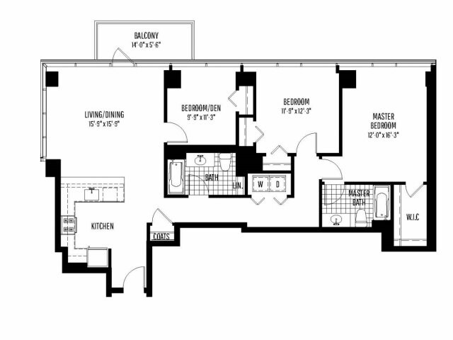 1207 - 2 BR, 2 BTH, 