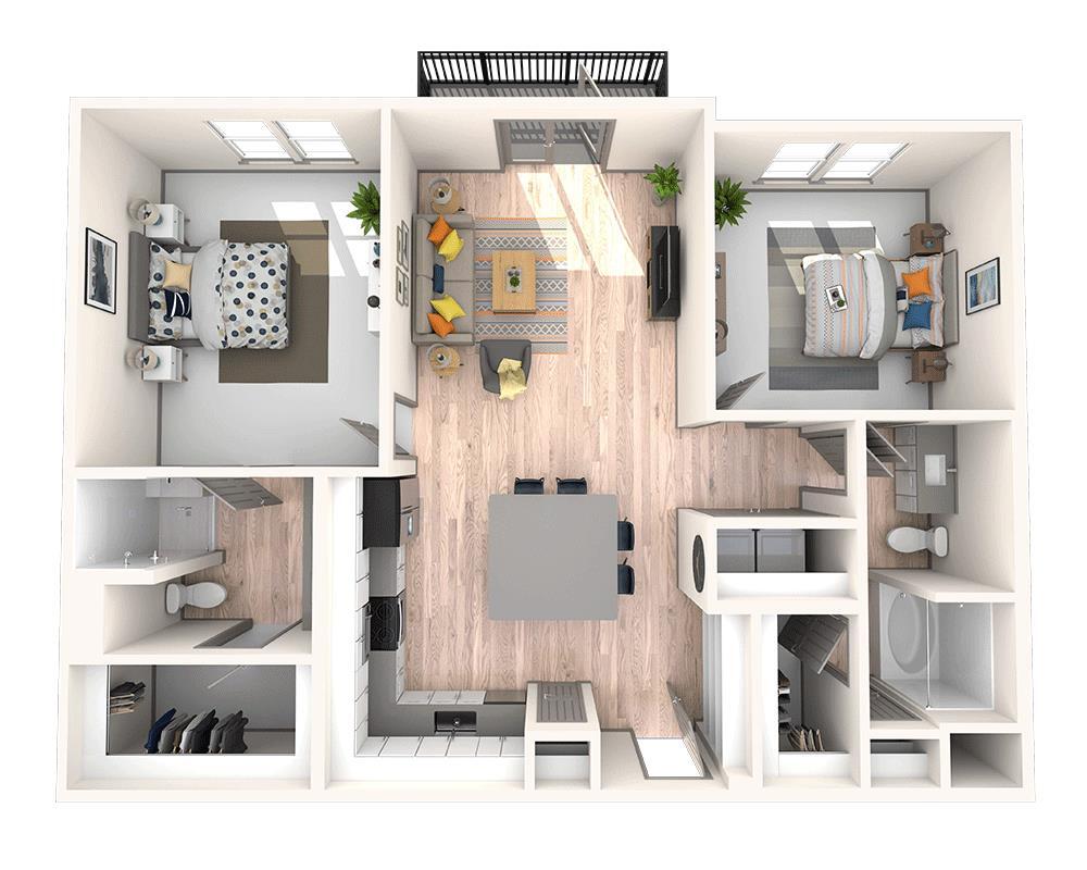 Floor Plan - Two Bedroom B2D