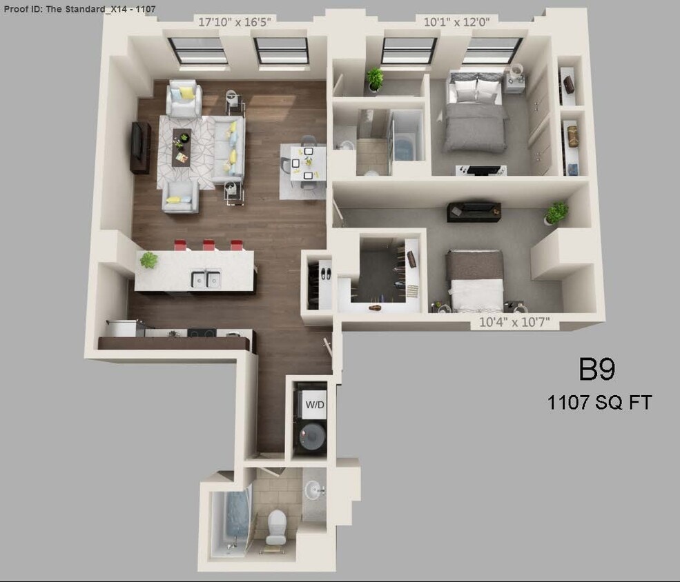 Two Bed Two Bath 1107 sqft - Two Bed/Two Bath - 1107