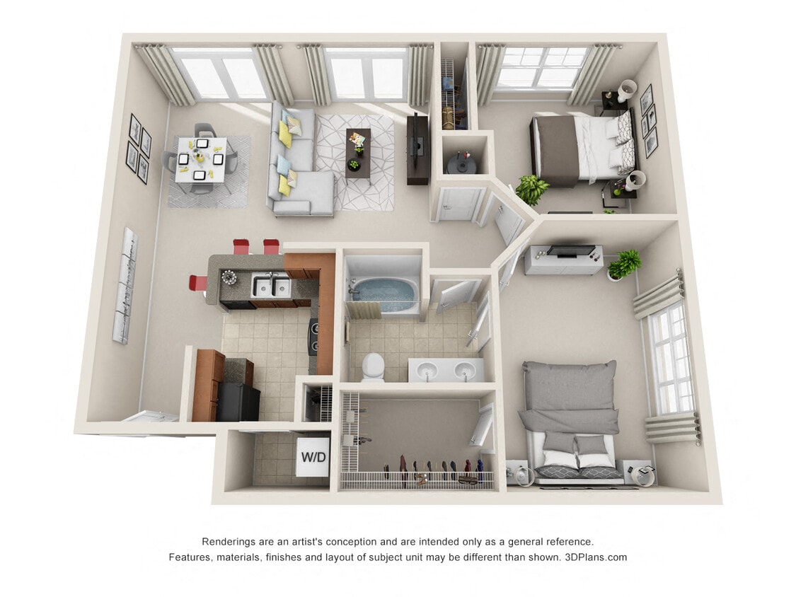Floor Plan - Village Green Flats 962