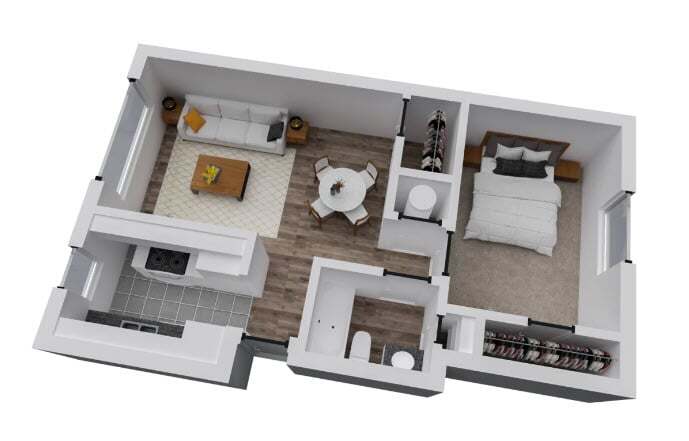 Floor Plan - One bedroom A