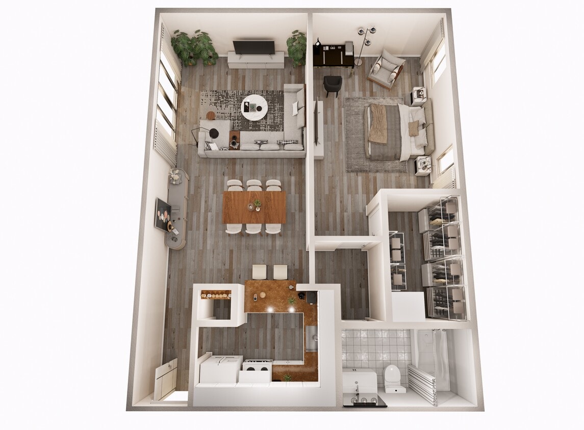 Floor Plan - 1 Bedroom 1 Bathroom