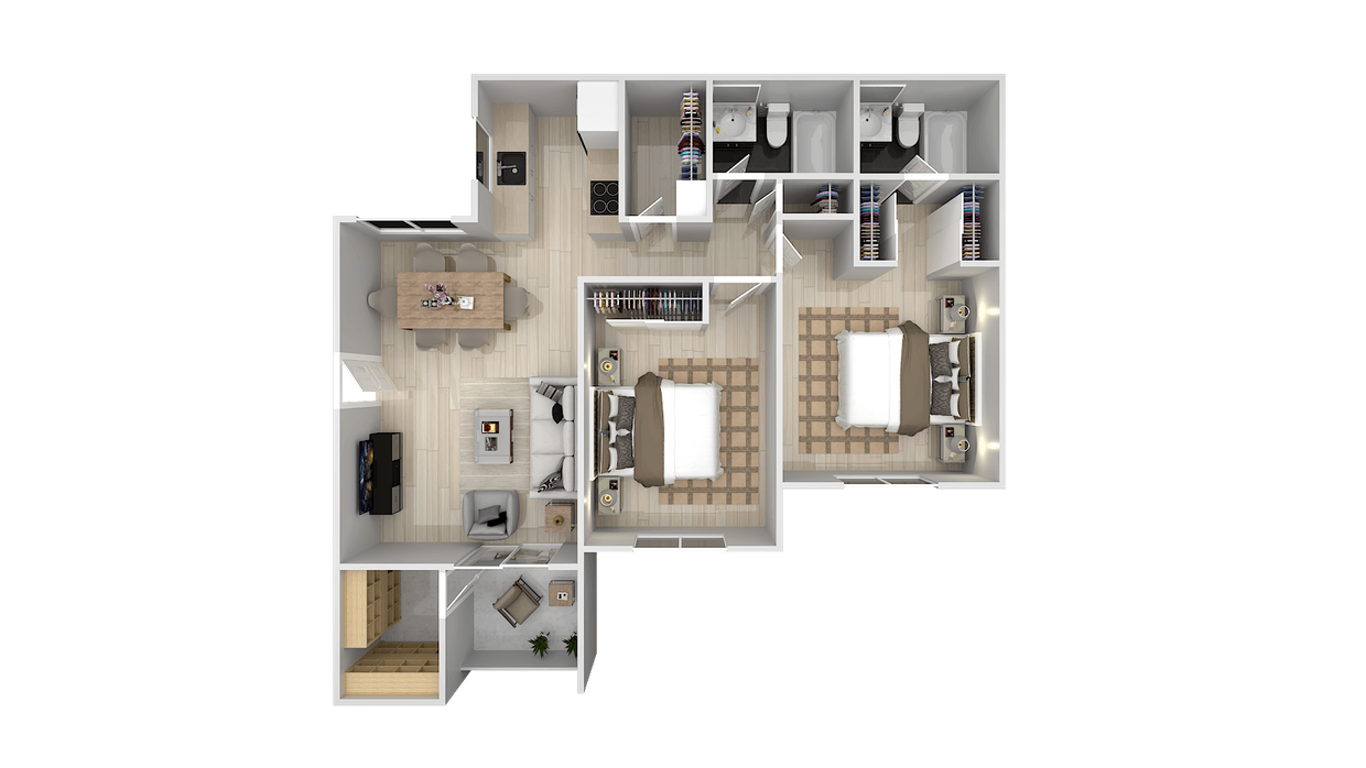 Floor Plan - 2 Bedroom 2 Bath
