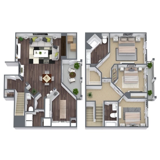 Floor Plan - 3 BEDROOM 2 BATH - C1