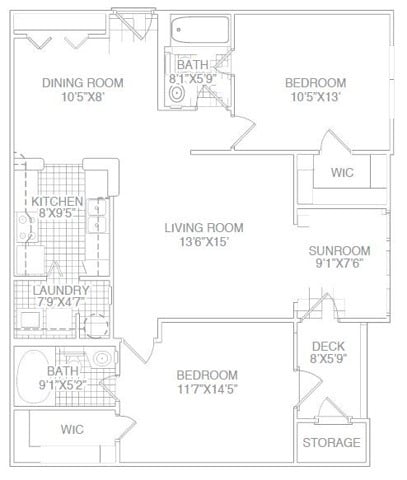 Two Bed Two Bath Split w Patio/Sunroom-Renovated - Two Bed Two Bath Split w Patio/Sunroom-Renovated